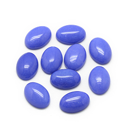 Honeyhandy Natural White Jade Cabochons, Dyed, Oval, Royal Blue, 18x13x5mm