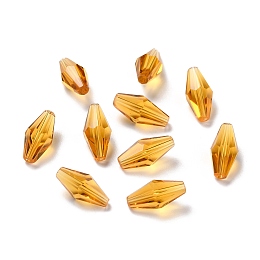 Transparent Glass Beads, Faceted, Bicone, Goldenrod, 16x8mm, Hole: 1mm