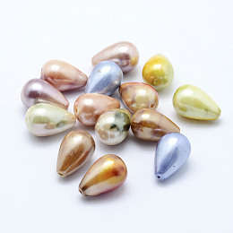 Arricraft Baking Paint Acrylic Beads, teardrop, Mixed Color, 15x10mm, Hole: 1.5mm