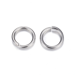 Honeyhandy 304 Stainless Steel Jump Rings, Stainless Steel Color, 12 Gauge, 14x2mm, Inner Diameter: 10mm