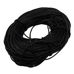 Honeyhandy Black Cowhide Leather Cord For DIY Craft Jewelry, Size: about 4mm in diameter