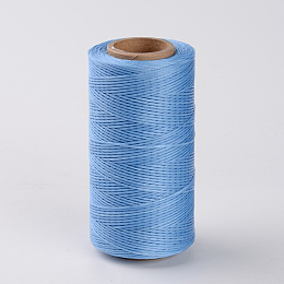 Honeyhandy Flat Waxed Polyester Cords, Blue, 1x0.3mm, about 284.33 yards(260m)/roll