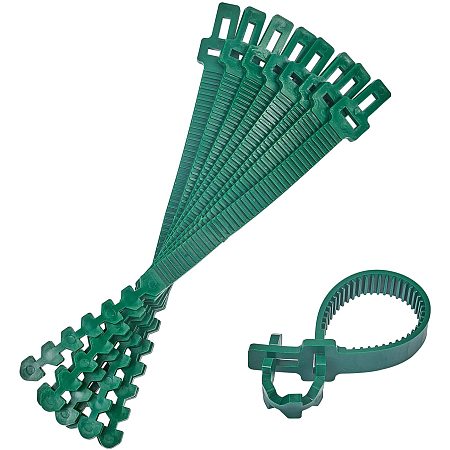 Reusable Plastic Plant Cable Ties, Adjustable Plant Twist Ties, Garden Tool, Green, 350x31x5mm