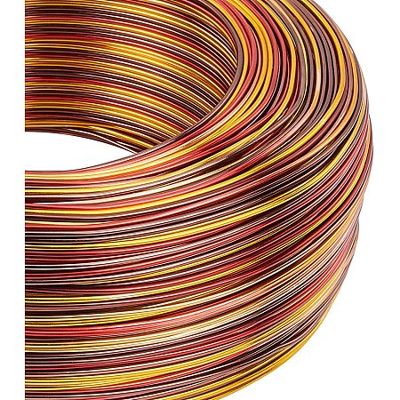 BENECREAT Multicolor Jewelry Craft Aluminum Wire (18 Gauge, 656 Feet) Bendable Metal Wire for Jewelry Beading Craft Project - Silver, Gold, Sienna, Red, Brown
