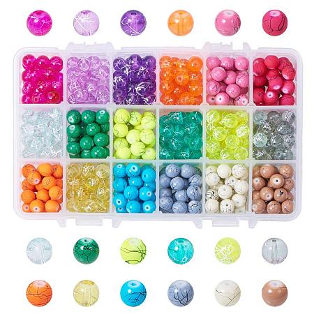 ARRICRAFT 540pcs 8mm 18 Colors Drawbench Opaque Glass Beads for Jewelry Making Hole: 1.3~1.6mm