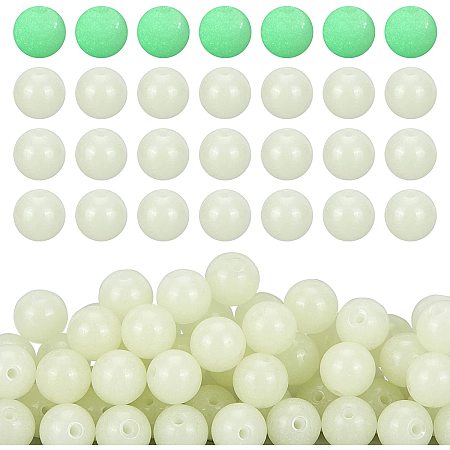 PandaHall Elite 150pcs Luminous Stone Beads, Grow in The Dark Beads 8mm Glowing Round Beads Smooth Loose Beads for Christmas Bracelet Necklace Earrings Jewelry Making Decoration