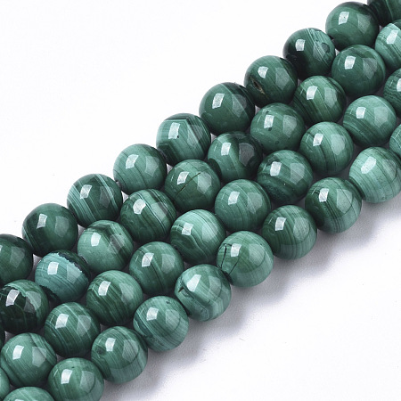 ARRICRAFT Natural Malachite Beads Strands, Round, Grade A, 6mm, Hole: 0.6mm, about 69pcs/strand, 15.94 inches(40.5cm)