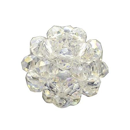 ARRICRAFT Transparent Glass Crystal Beaded Round Beads, Clear, 14mm, Beads: 4mm