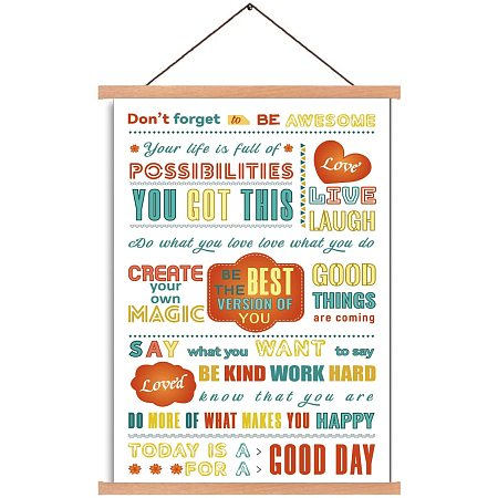 Arricraft Poster Hanger Inspirational Quotes Magnetic Wooden Poster Child Education Hangers Poster with Hanger Canvas Wall Art for Walls Pictures Prints Maps Scrolls 17.3x11in
