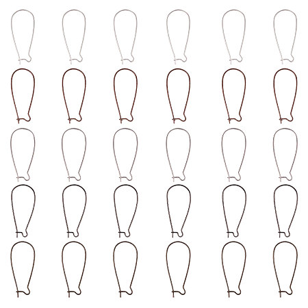 PandaHall Elite 300pcs 5 Color Brass Ear Wire Hooks Earrings Findings Components for Long Dangle Earrings, 150 Pairs