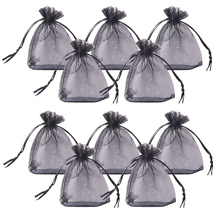 ARRICRAFT About 100 Pcs Black Drawstring Organza Gift Bags Wedding Party Candy Favor Bags Jewelry Pouches Wrap 2.8x3.5 Inches
