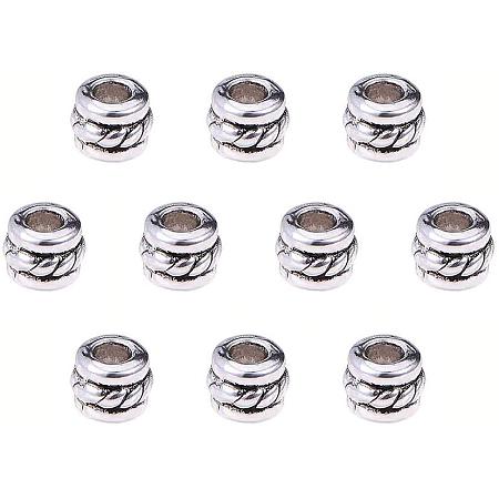 PandaHall Elite 300pcs Tube Spacer Beads Tibetan Alloy Antique Silver Column Jewelry Spacers for Bracelet Necklace DIY Jewelry Making, 4x5mm, Hole: 2.5mm