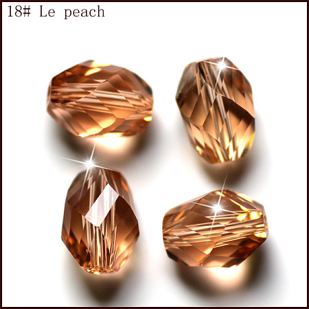 Honeyhandy Imitation Austrian Crystal Beads, Grade AAA, Faceted, Bicone, PeachPuff, 10x13mm, Hole: 0.9~1mm