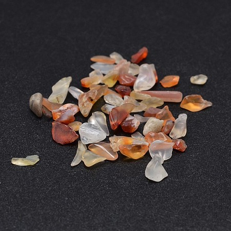 Honeyhandy Natural Carnelian Chip Beads, No Hole/Undrilled, Dyed & Heated, 2~8x2~4mm, about 340pcs/20g