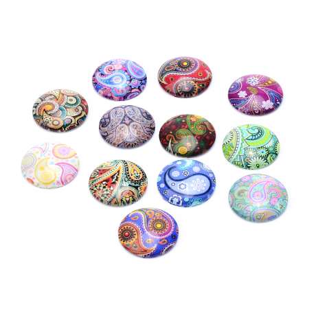 ARRICRAFT Glass Cabochons, For DIY Projects, Half Round/Dome, Mixed Color, 20x5.5mm