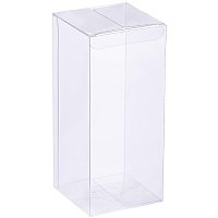BENECREAT 20 Pack 2.7x2.7x6.3 Clear Plastic Boxes Rectangle Transparent Party Favor Boxes for Wedding Party Treat Candy Cupcakes