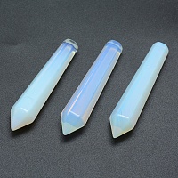 Honeyhandy Opalite Stone Pointed Beads, Bullet, Undrilled/No Hole Beads, 50.5x10x10mm