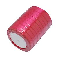 NBEADS 10 Rolls of 6mm Hot Pink Satin Ribbon Fabric Ribbon Silk Satin Roll for Bows Crafts Gifts Party Wedding; About 22.86m/roll