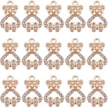 SUNNYCLUE 1 Box 40Pcs Bear Charms Bulk Golden Tone Rhinestone Bears Charm Cute Animal Micro Pave Cubic Zirconia Hollow Charms for Jewelry Making Charms DIY Necklace Earring Craft Supplies Purse Decor