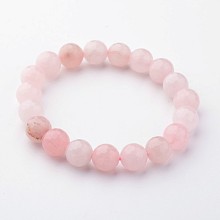 Honeyhandy Natural Rose Quartz Stretch Bracelets, Beaded Bracelets, 55mm