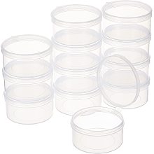 BENECREAT 40Pack 35ml Round Frosted Plastic Bead Storage Containers Box Case with Screw Top Lid for Items, Tiny Bead, Jewerlry Findings and Small Items