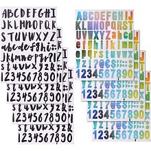 GORGECRAFT 584Pcs 8 Sheets 2 Styles Self Adhesive Vinyl Letter Number Stickers Kit Mailbox Numbers Sticker Alphabet Number Punctuation Label Decals Address Sign for Home Door Cars Address, 1 inch