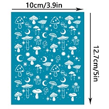 OLYCRAFT Silk Screen Printing Stencil, for Painting on Wood, DIY Decoration T-Shirt Fabric, Mushroom Pattern, 12.7x10cm