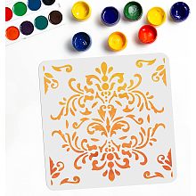 Damask Stencil 11.8×11.8 inch Vintage Frame Decor Stencils Reusable Durable Damask Drawing Stencils Repeating Wall Stencil for Painting On Wood Canvas Tile