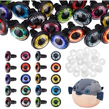 PandaHall Elite 40 Sets (20 Pairs) Safety Eye 18mm Dragon Eye 10 Colors Craft Eyes Stuffed Animal Eyes with Washers for Amigurumi Puppet Teddy Bear Crochet Plush Animal Making