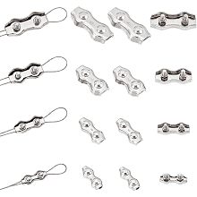 AHANDMAKER 16 PCS Duplex Wire Rope Clips, 304 Stainless Steel Duplex 2-Post Cable Clamp, Rope Connector, Wires Splicer for Electric Fences(4 Sizes)