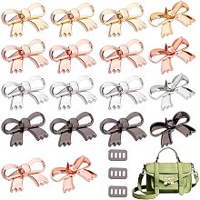 PandaHall Elite Bowknot Shoe Clips, 24pcs 4 Colors DIY Shoes Charms Alloy Shoe Jewelry Removable Shoe Charms Metal Handbag Clips Hat Clips for Women Casual Shoes Knitted Hat Dress DIY Crafts Making