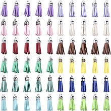 SUNNYCLUE 100Pcs 10 Colors Keychain Tassel Leather Charms Faux Suede Tassel Pendant Bulk with CCB Plastic Cord End for Keyring Decoration DIY Jewelry Making Crafts Graduation Supplies, Mixed Color