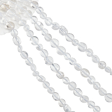 Nbeads 2 Strands Natural Quartz Crystal Beads Strands, Oval, 9~12x8~10x5~6mm, Hole: 1mm, about 43pcs/strand, 15.70''(39.88cm)