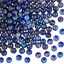 OLYCRAFT 124 Pcs Lapis Gemstone Round Loose Beads 6mm Natural Stone Beads Round Gemstones Loose Spacer Beads Lapis Beads for Bracelets Necklace Jewelry Making