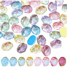 CHGCRAFT 96Pcs 8 Colors 3D Nail Art Ice Cube Glass Cabochons Nail Art Decoration Accessories Nails Art Ornament for Nail Art DIY Crafts Manicure Tips Decoration Women Womens 10x8x3.5mm