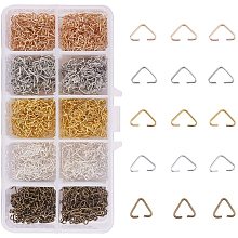 PandaHall 1600pcs/box 5 Colors Triangle Open Jump Rings, Iron Pinch Bails Pendant Accessories Bulk for Earring Pendant Bracelet Jewelry Making(320pcs/color)