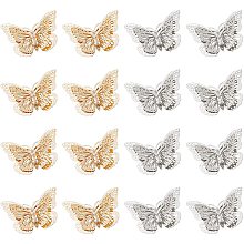 CHGCRAFT 16Pcs 2Colors Butterfly Charms Butterfly Pendant Bracelet Butterfly Pendant Charms for Jewelry Necklace Bracelet Earring Crafting Accessory Making