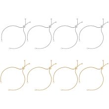 UNICRAFTALE 8pcs 9 Inches 2 Colors Adjustable Slider Bracelets Metal Hypoallergenic Bracelet Extender Chains with Ball Ends for DIY Bracelet Jewelry Making Golden and Stainless Steel Color