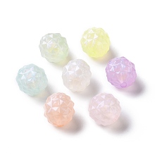 Honeyhandy Luminous Acrylic Beads, Glitter Beads, Glow in the Dark, Faceted Round, Mixed Color, 15.5x15mm, Hole: 3mm, about 250pcs/500g