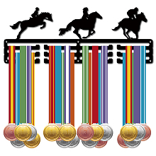 CREATCABIN Horsemanship Medal Hanger Display Sports Medal Holder Over 60+ Medals Award Iron Holder Rack Frame Equestrian Hanging for Medalist Runner Gymnastics Marathon Swimming Gift 15.7 x 5.9 Inch