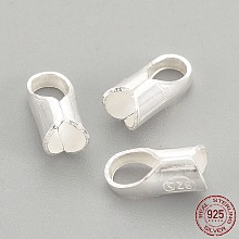 Honeyhandy 925 Sterling Silver Ends Caps, with 925 Stamp, Silver, 7x3mm, about 2mm inner diameter, Hole: 3x2mm