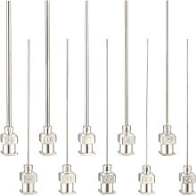 BENECREAT 20Pcs 2inch Stainless Steel Dispensing Needle Tip Blunt Needle with Luer Lock for Refilling Glue, 15/16/17/18/19/20/21/22/23/24G