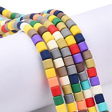 Honeyhandy Polymer Clay Bead Strands, Column, Colorful, 5~7x6mm, Hole: 1.5~2mm, about 61~69pcs/strand, 15.74 inch