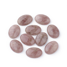 Honeyhandy Natural Strawberry Quartz Gemstone Cabochons, Oval, 25x18x7mm