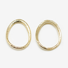 Honeyhandy Brass Linking Rings, Oval, Real 18K Gold Plated, 21x16x1.5mm