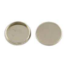 Honeyhandy Flat Round 304 Stainless Steel Plain Edge Bezel Cups, Cabochon Settings, Stainless Steel Color, 12x2mm