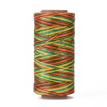 Honeyhandy Waxed Polyester Cord, Micro Macrame Cord, Waxed Sewing Thread, Flat, Colorful, 0.8mm, about 284.33 yards(260m)/roll