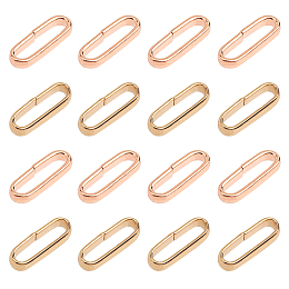 UNICRAFTALE 304 Stainless Steel Quick Link Connectors, Linking Rings, Oval, Golden & Rose Gold, 10x3.5x2mm; Inner Diameter: 8.5x2mm; 60pcs/box