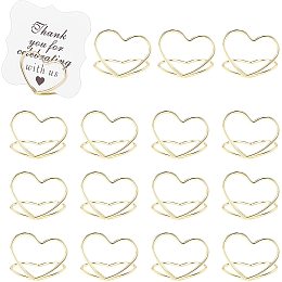 OLYCRAFT 36pcs Place Card Holder Heart Shape Table Number Holder Stands Light Gold Place Card Clips Photo Picture Memo Holder for Weddings Anniversary Party Office Desk