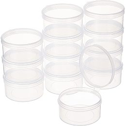 BENECREAT 20Pack PP Round Bead Storage Containers Cylinder Bead Containers  Clear Storage Organizer Box 2x0.7 inch with Screw Lids for Eye Shadow,  Powder, Beads, Jewelry and Small Items 